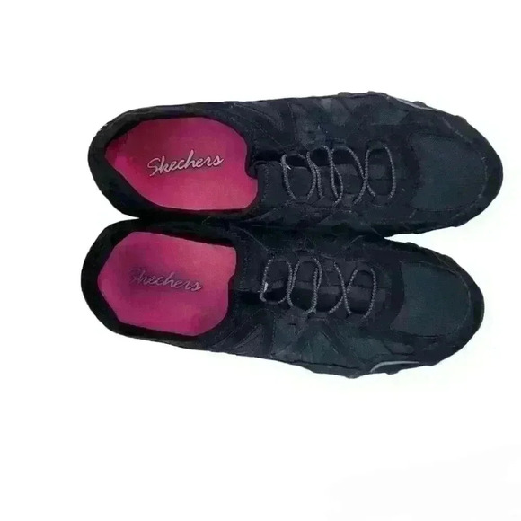 Skechers  black and pink Relaxed fit slip on  Athletic shoes Sz 10 - Picture 2 of 11